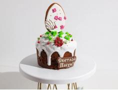 Пасхальный кулич большой c пасхальным декором