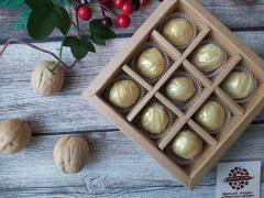 Набор 9 конфет сырные трюфели с сыром Дор Блю на белом шоколаде